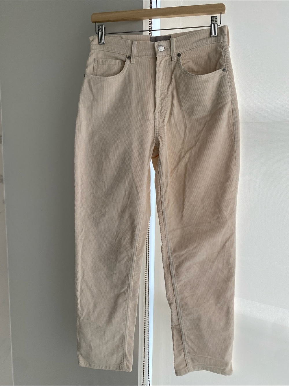 Everlane Straight Leg Corduroy Pants Jeans in Ivory Cream Size 28